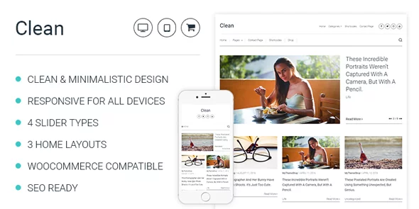 Clean – Minimalistic WordPress Theme For Professional Bloggers.webp