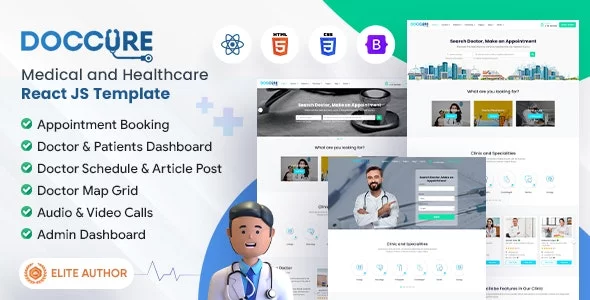 Doccure - Doctor Appointment Booking Management System ReactJS Doctor Template + Themeforest ...webp