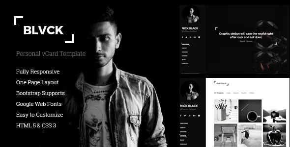 download  Blvck - Personal vCard & Resume Template.webp