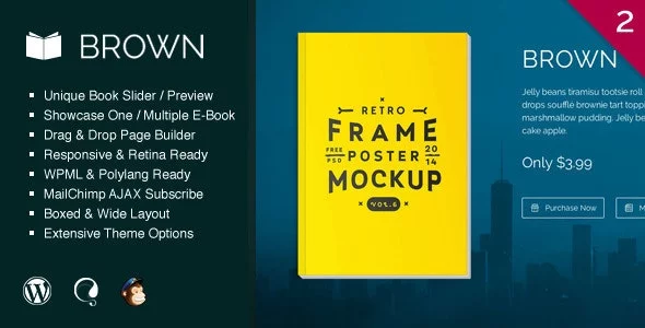 Download Brown - Responsive WordPress Theme for eBook latest version.webp