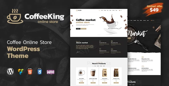 Download Coffee King - Coffee Shop, Coffee House and Online Store WordPress Theme.webp