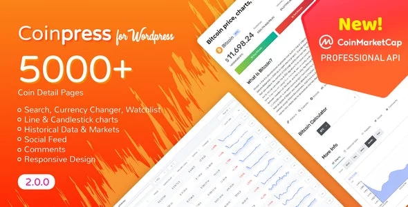 Download Coinpress - Cryptocurrency Pages for WordPress latest version.webp