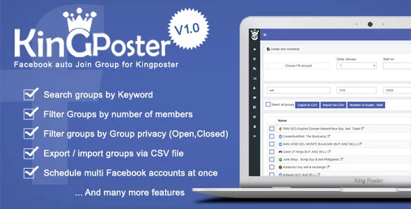 download Facebook Auto join groups Module for Kingposter lastes version.webp