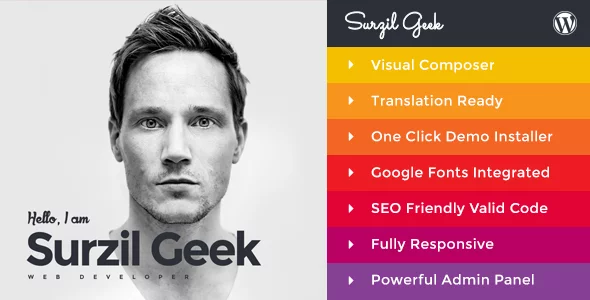 Download Geek - Personal Resume & Portfolio WordPress Theme laster version.webp