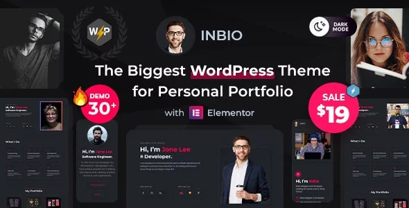 Download InBio - Personal Portfolio CV WordPress Theme + Themeforest 39221039.webp