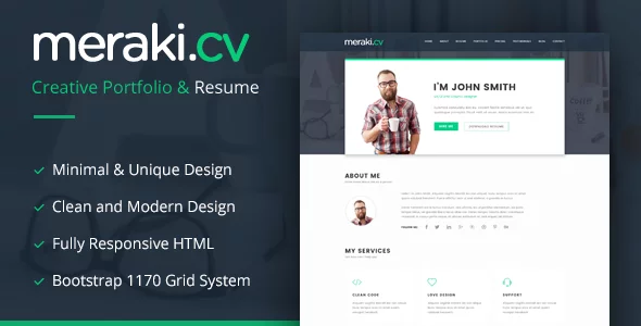 Download Meraki One Page Resume WordPress Theme latest version.webp