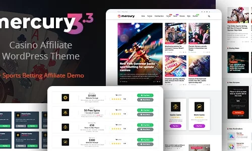 Download Mercury - Gambling & Casino Affiliate WordPress Theme. News & Reviews latest version.webp