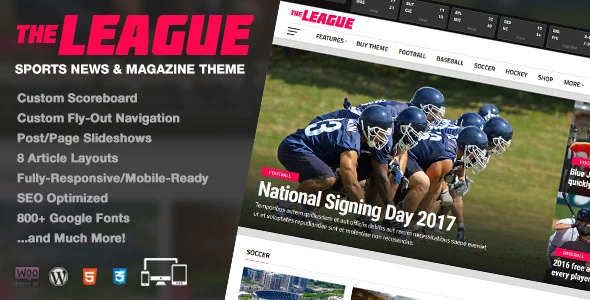 Download The League - Sports News & Magazine WordPress Theme laste version.webp