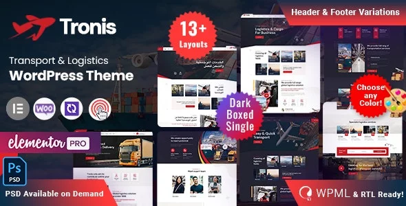 Download Tronis - Transport & Logistics WordPress + Themeforest 40769512.webp