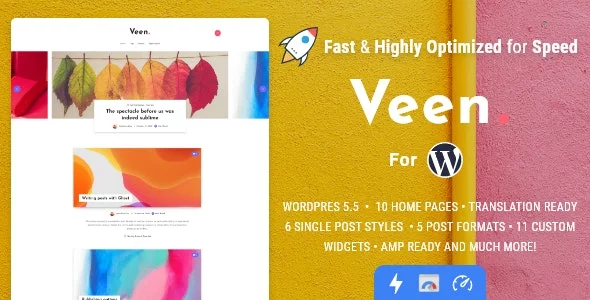 Download Veen - Minimal & Lightweight Blog for WordPress latest version.webp