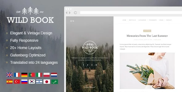 Download Wild Book - Vintage & Elegant WordPress Blog Theme + Themeforest 10962274.webp