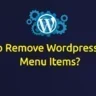 How to Remove WordPress Admin Menu Items?